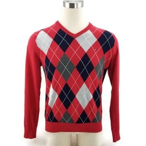Tommy Hilfiger Argyle V-Neck Pullover Sweater
